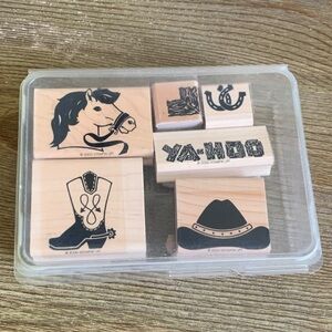 Stampin’ Up! Rubber Stamp Set Ride Em' Cowboy Set of 6